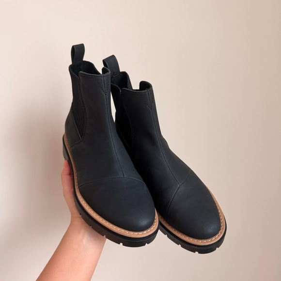 Toms Shoes - Toms Black Ankle Boots with Tan Sole